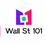 Wall St 101 logo with a purple and pink open-book emblem